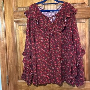 Sonoma Floral Ruffle Top